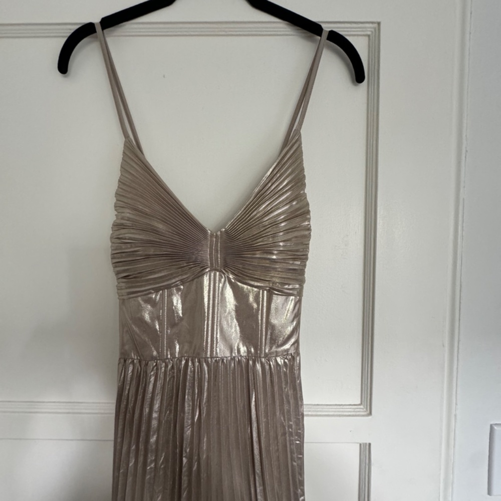 Banana Republic Reggeria Gold Pleated Dress